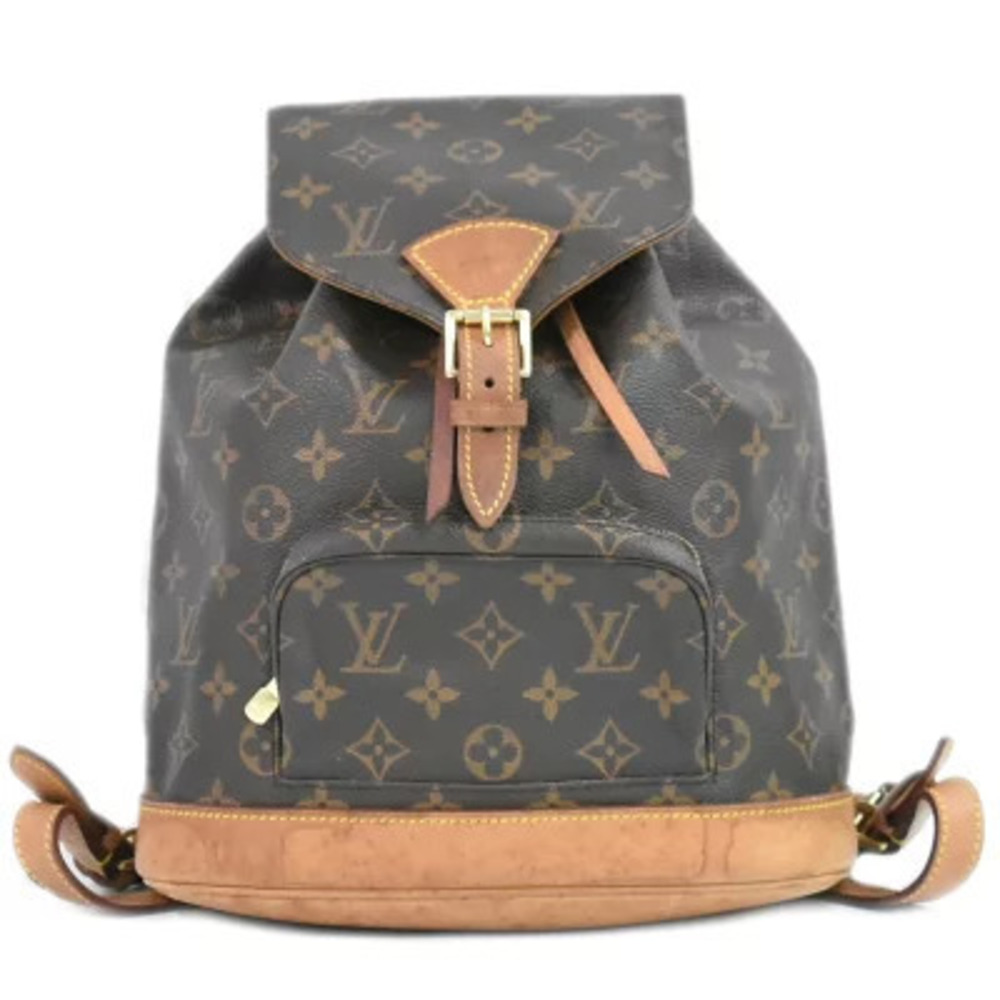 Louis Vuitton LV Montsouris Backpack Rucksack Monogram Canvas Leather Brown